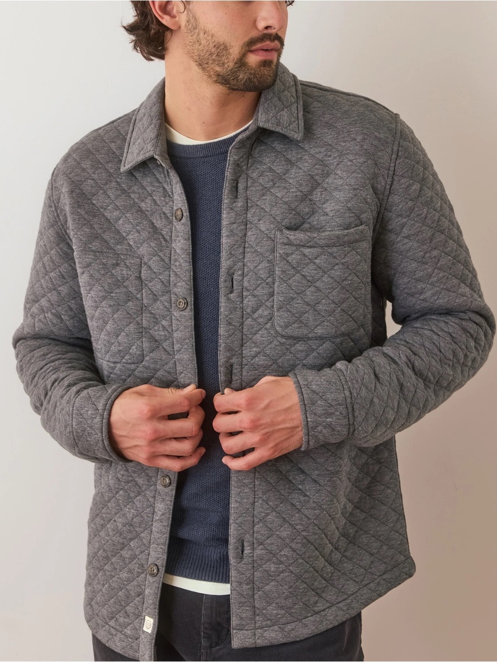 Marine Layer Corbet Quilted Overshirt Size Medium (Needs ball remover)